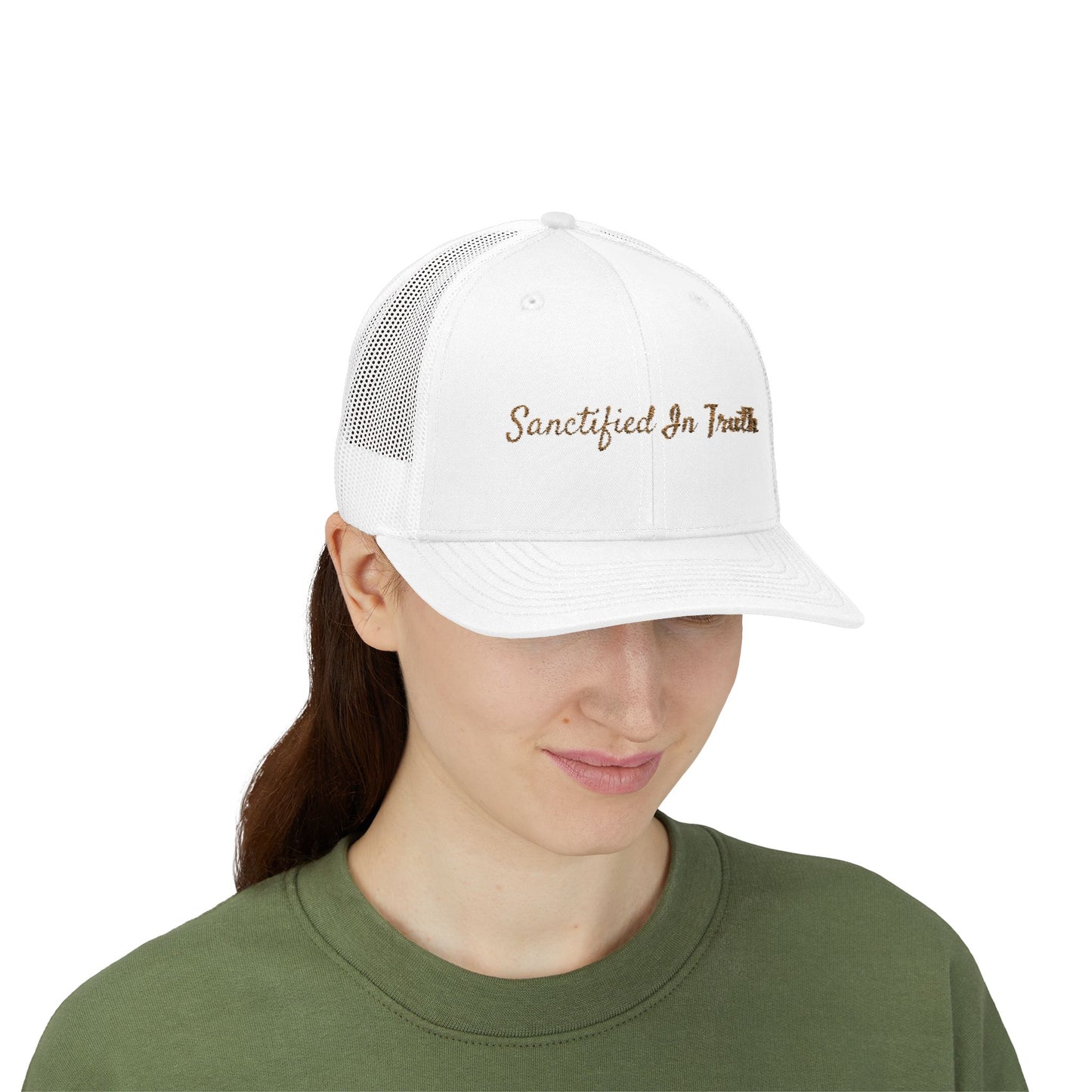 Sanctified In Truth Mesh Trucker Hat – Faith on the Go