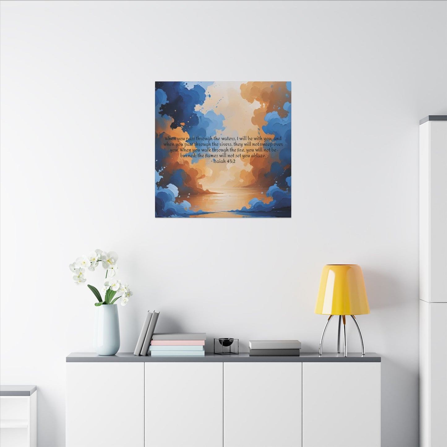 “Through the Fire & Water – Isaiah 43:2 Canvas”