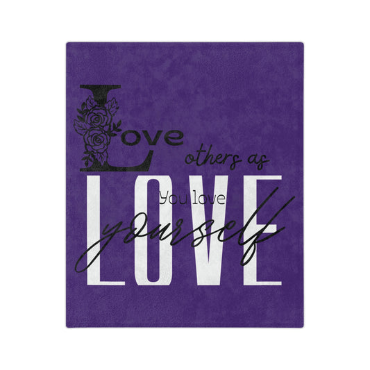 Love Others – Royal Scripture-Inspired Velvet Blanket