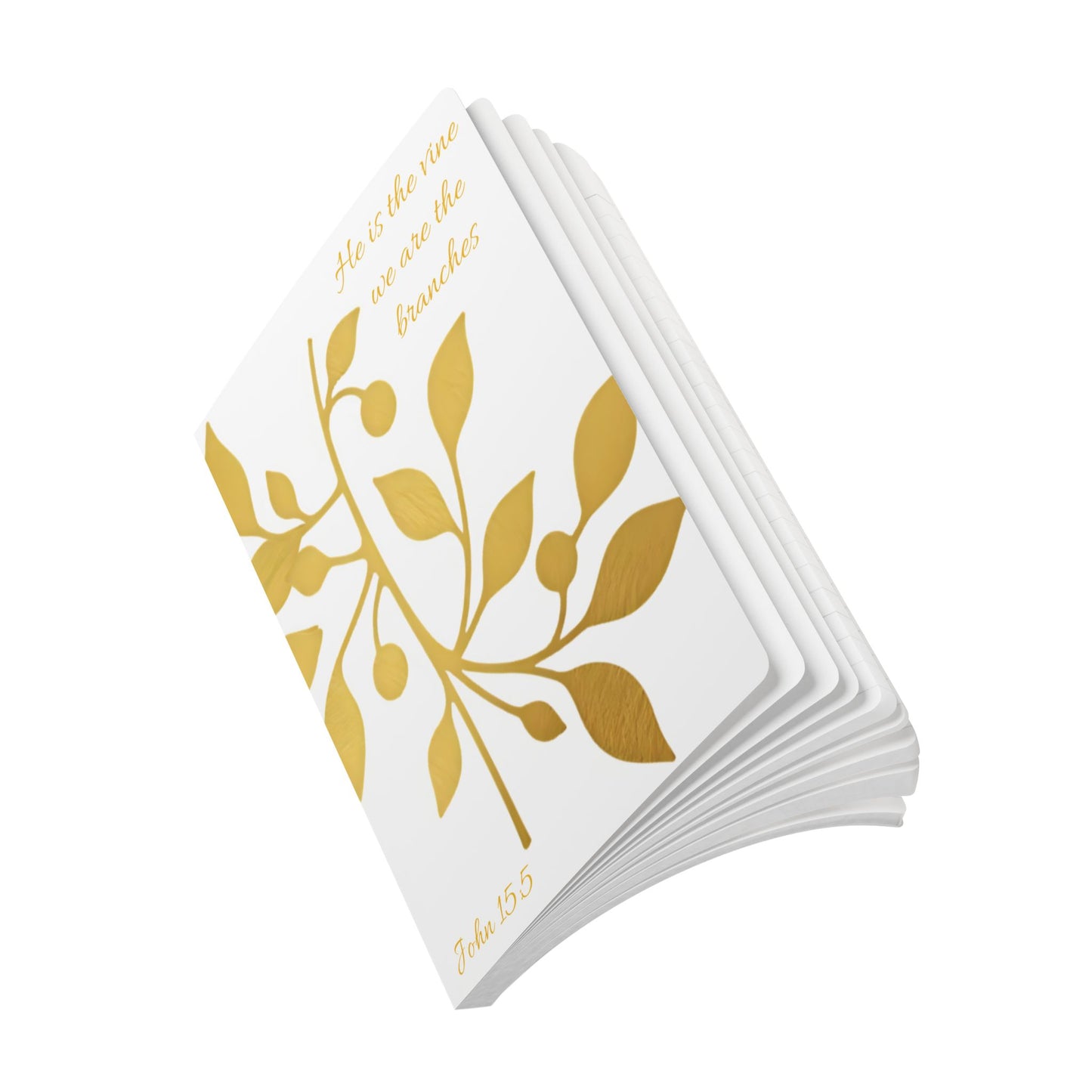 The Vine & The Branches – John 15:5 Journal (White & Gold)