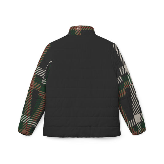 Faithful Tartan Puffer Jacket – Black Edition - Women's