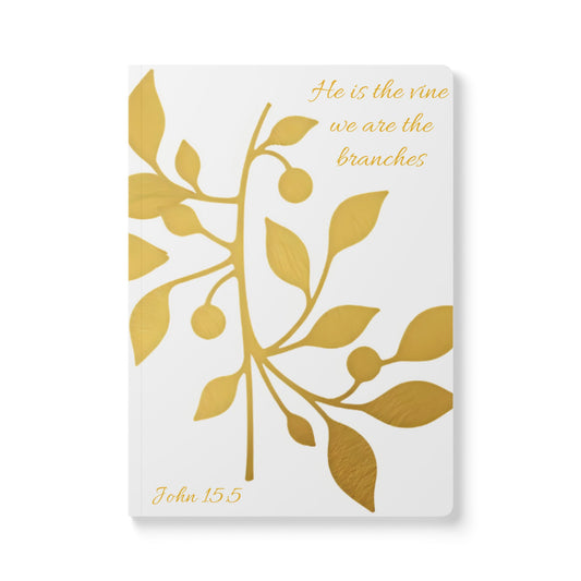 The Vine & The Branches – John 15:5 Journal (White & Gold)