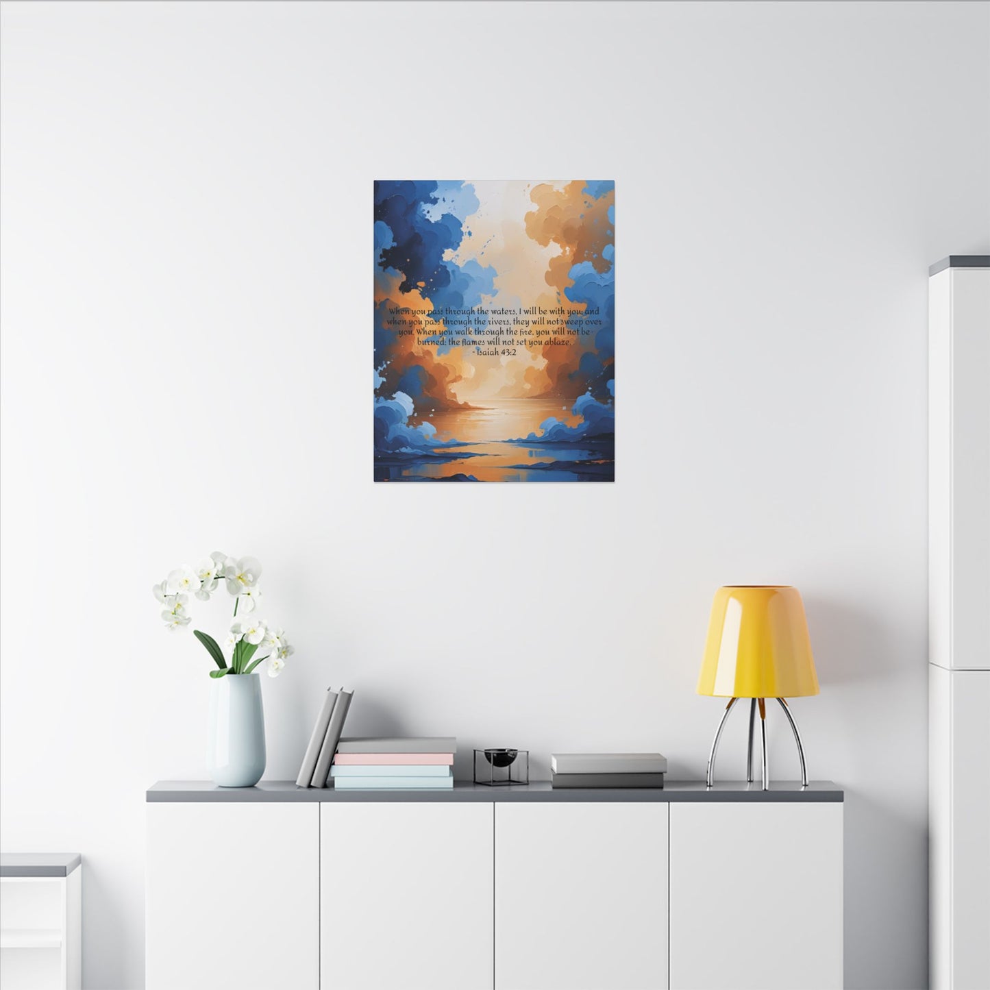 “Through the Fire & Water – Isaiah 43:2 Canvas”