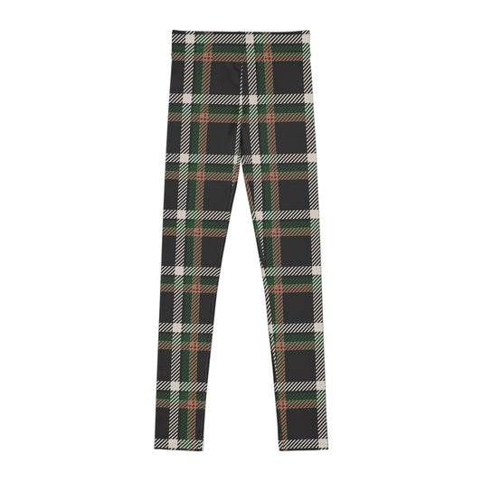 Faithful Tartan Youth Leggings – Rooted in Grace, Ready to Run