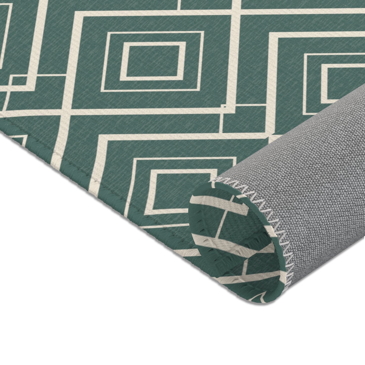 Jade Lattice Geometric Rug