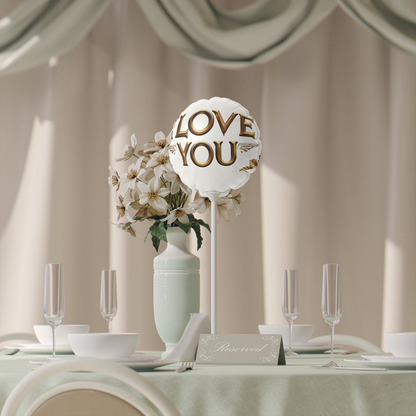 Golden Love Foil Balloon – Heart & Round Variants