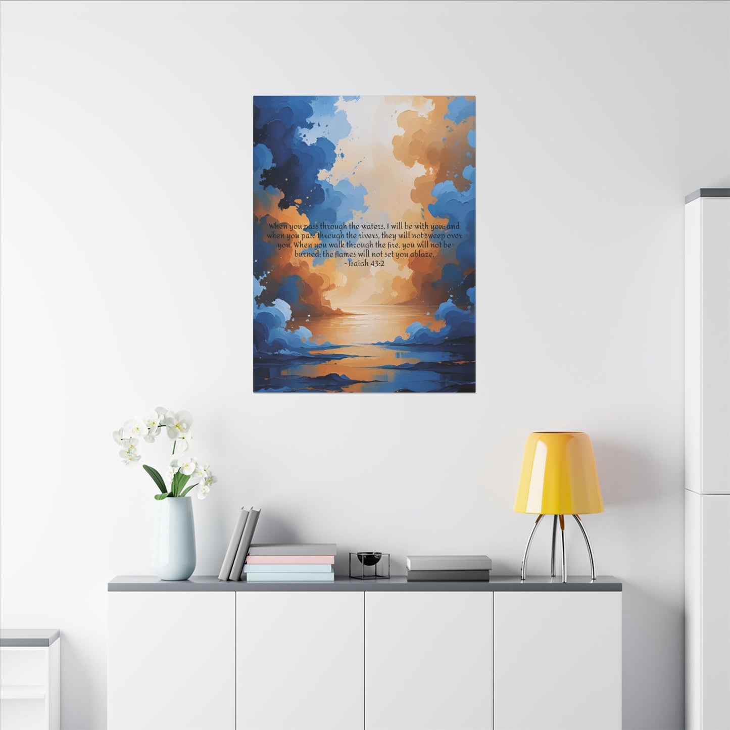 “Through the Fire & Water – Isaiah 43:2 Canvas”