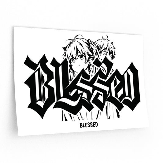 Blessed Graffiti Wall Decal – Faith Meets Anime