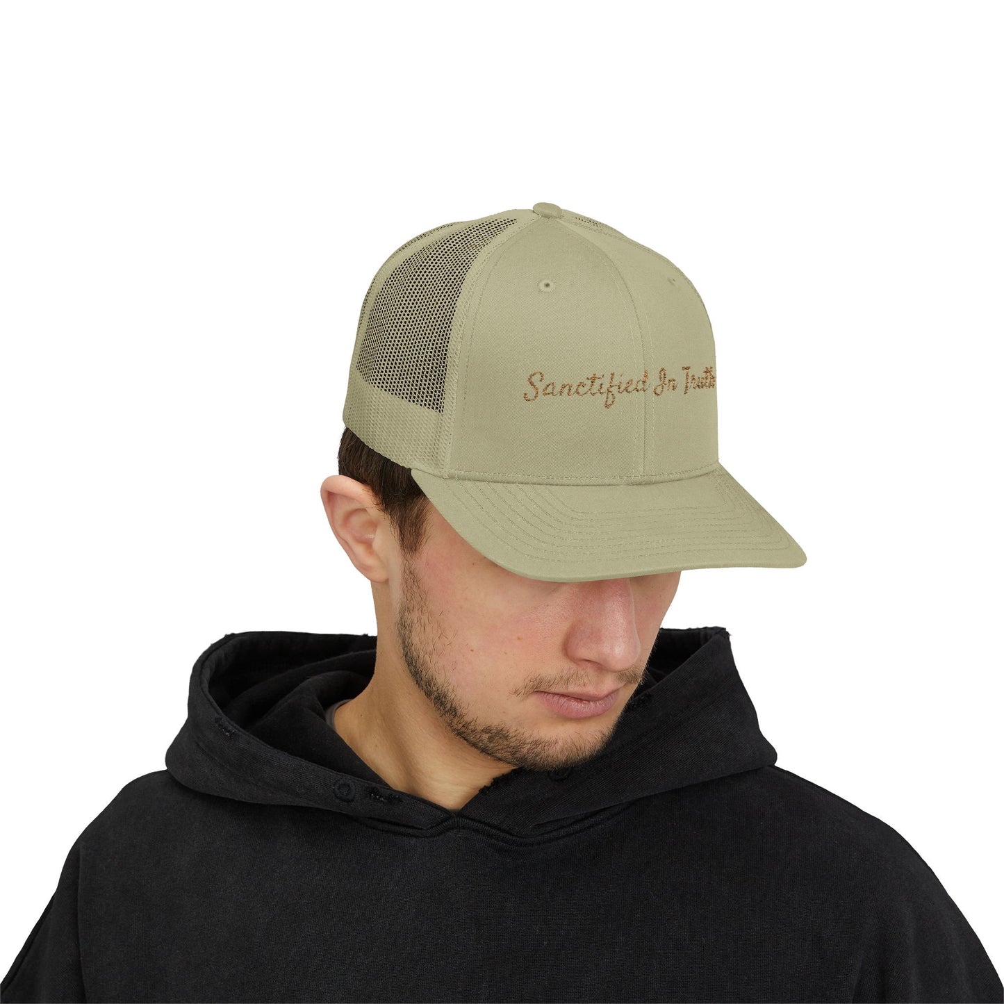 Sanctified In Truth Mesh Trucker Hat – Faith on the Go