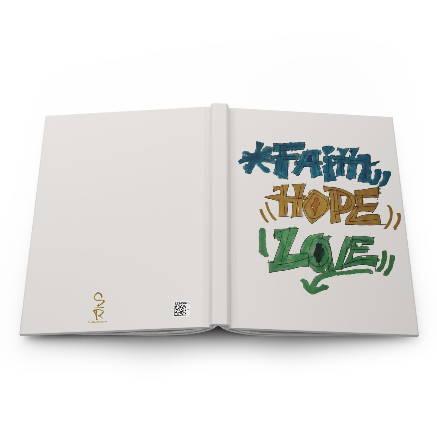 Faith Hope Love Hardcover Journal — Inspirational Matte Notebook