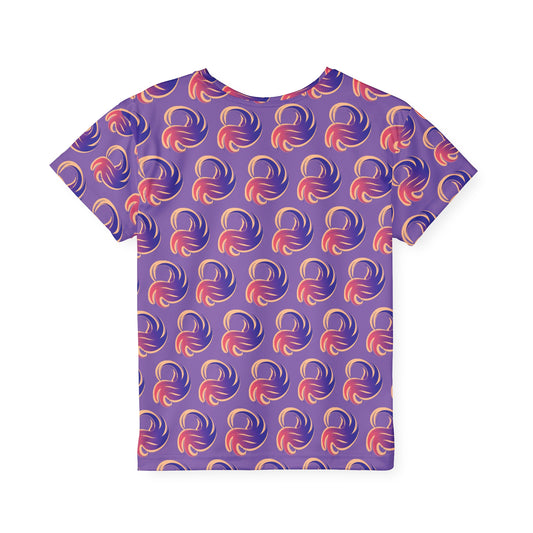 Divine Swirl Tee - Colorful Patterned Athletic Shirt for Young Athletes, Birthday Gift, Team Gear, Playwear, Activewear