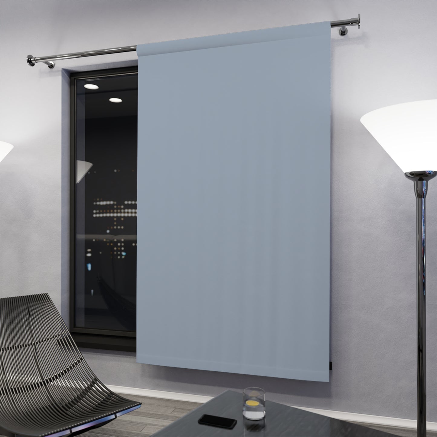 Celestial Ground Curtain Panel – Soft Celeste— Single Light-Filtering Window Curtain