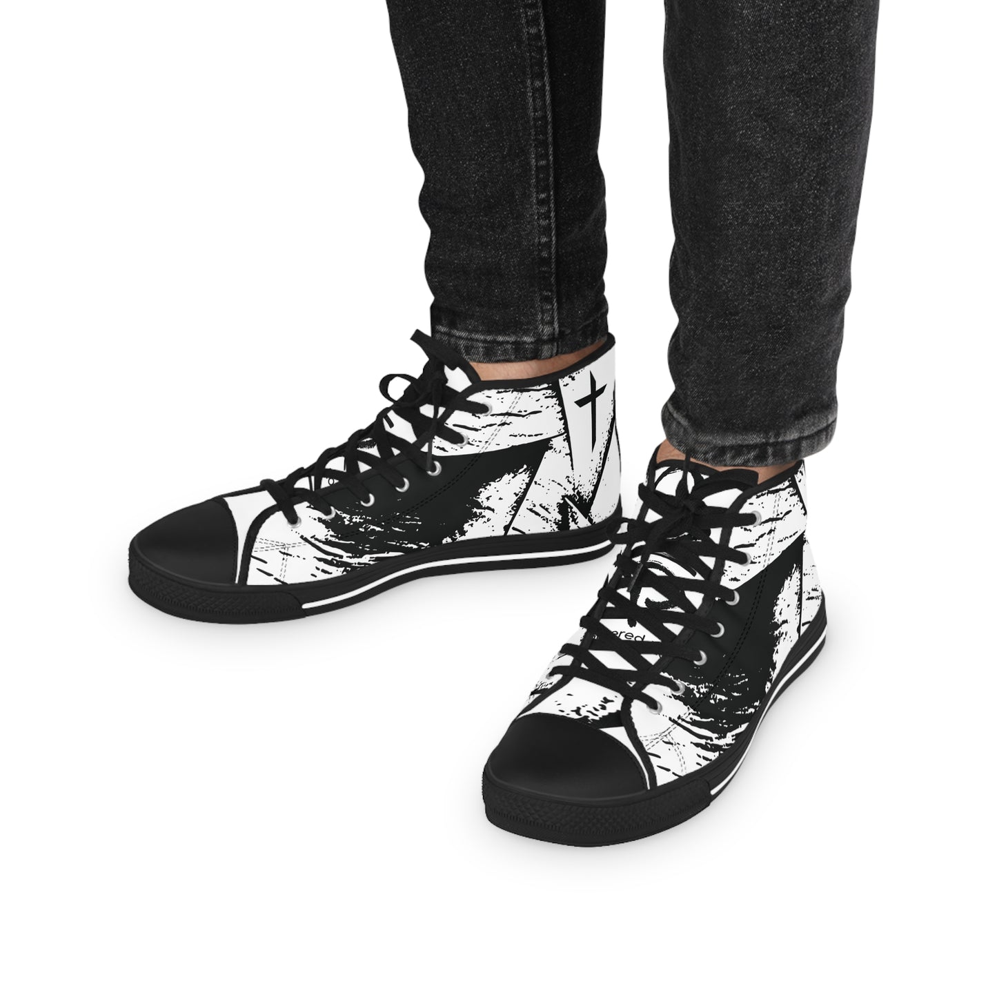 Bold Foundations – Men’s High-Top Sneakers, Unique Sneakers for Men, Trendy Footwear, Casual Sneakers, Graphic Sneakers, Perfect Gift for Him