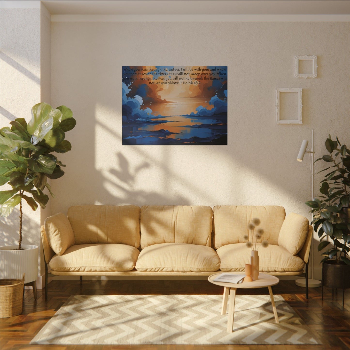 “Through the Fire & Water – Isaiah 43:2 Canvas”