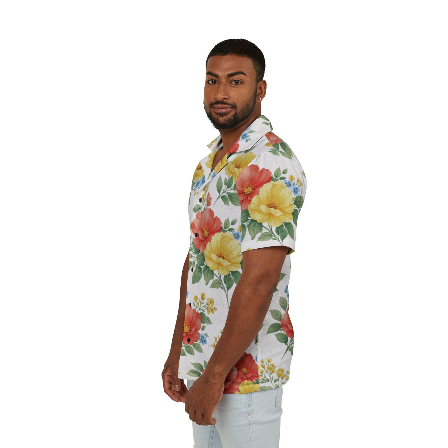 Petal Bloom – Men’s Short Sleeve Button-Up