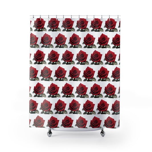 “Rose Reverie | Noir Garden Shower Curtain”