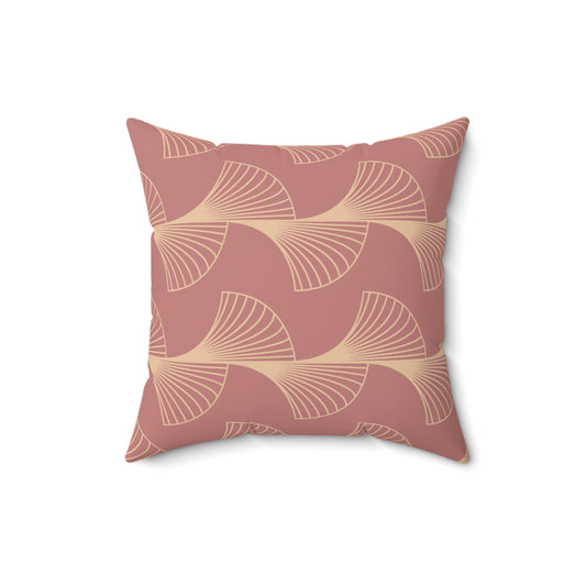 Rose Deco Luxe Throw Pillow – Muted Rose Base