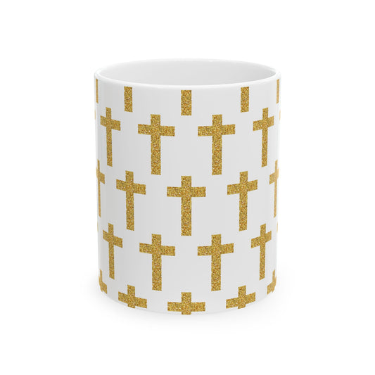 Faith in Every Sip – Gold Cross Mug - 11oz, 15oz