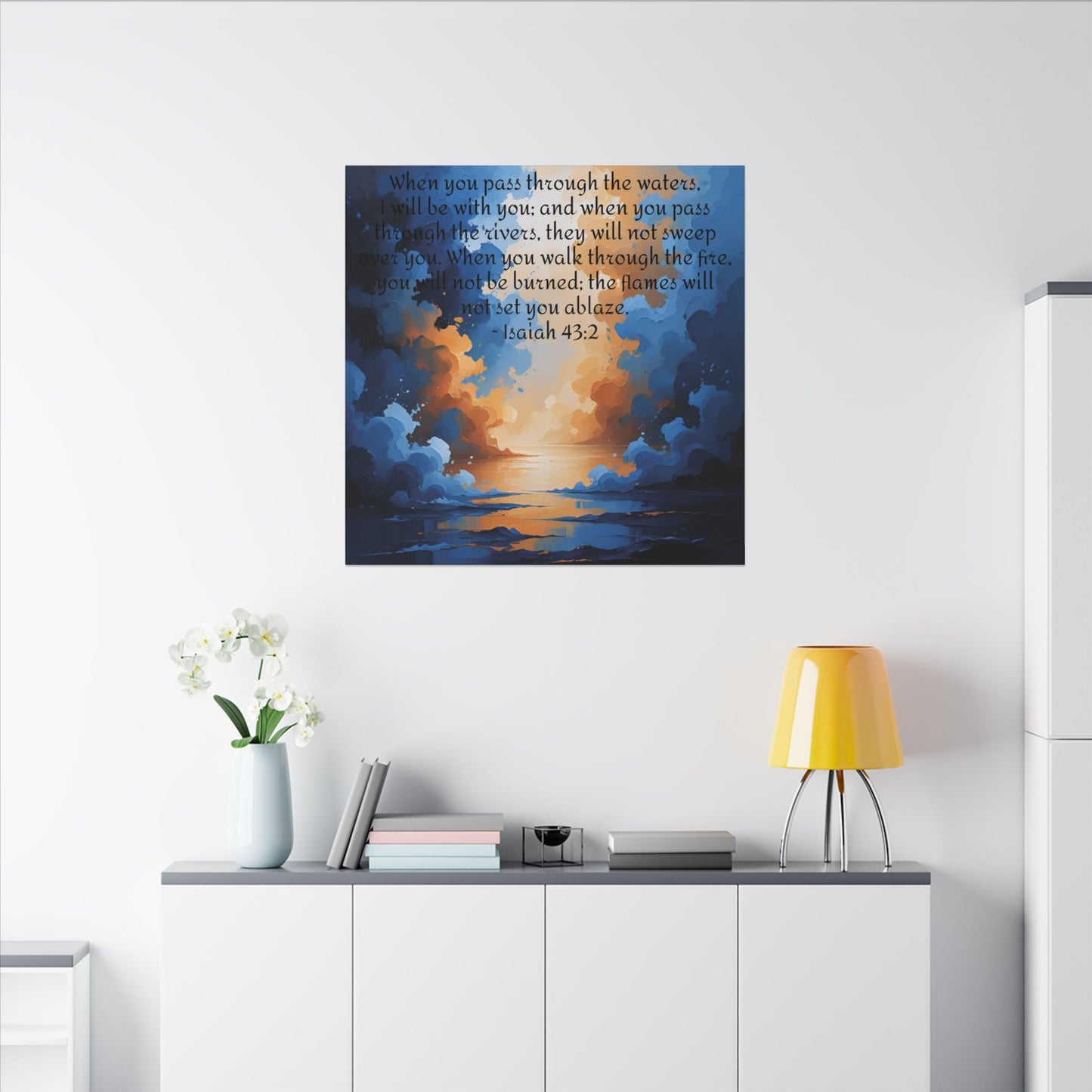 “Through the Fire & Water – Isaiah 43:2 Canvas”