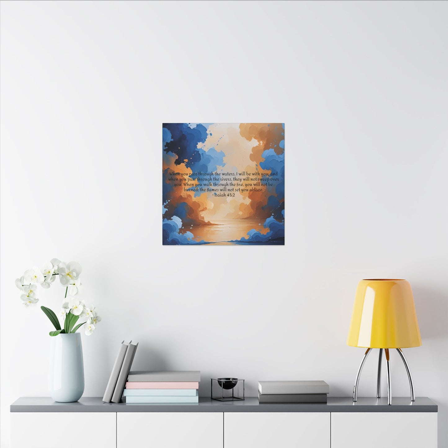 “Through the Fire & Water – Isaiah 43:2 Canvas”
