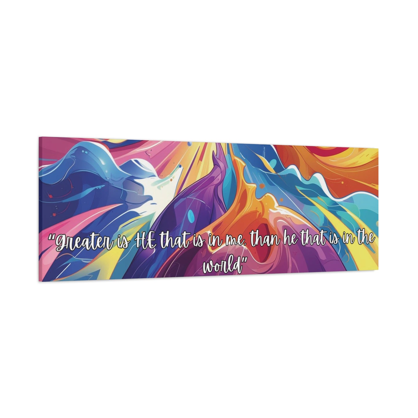 Greater Is He – Scripture Canvas Art