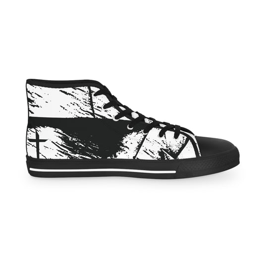 Bold Foundations – Men’s High-Top Sneakers, Unique Sneakers for Men, Trendy Footwear, Casual Sneakers, Graphic Sneakers, Perfect Gift for Him