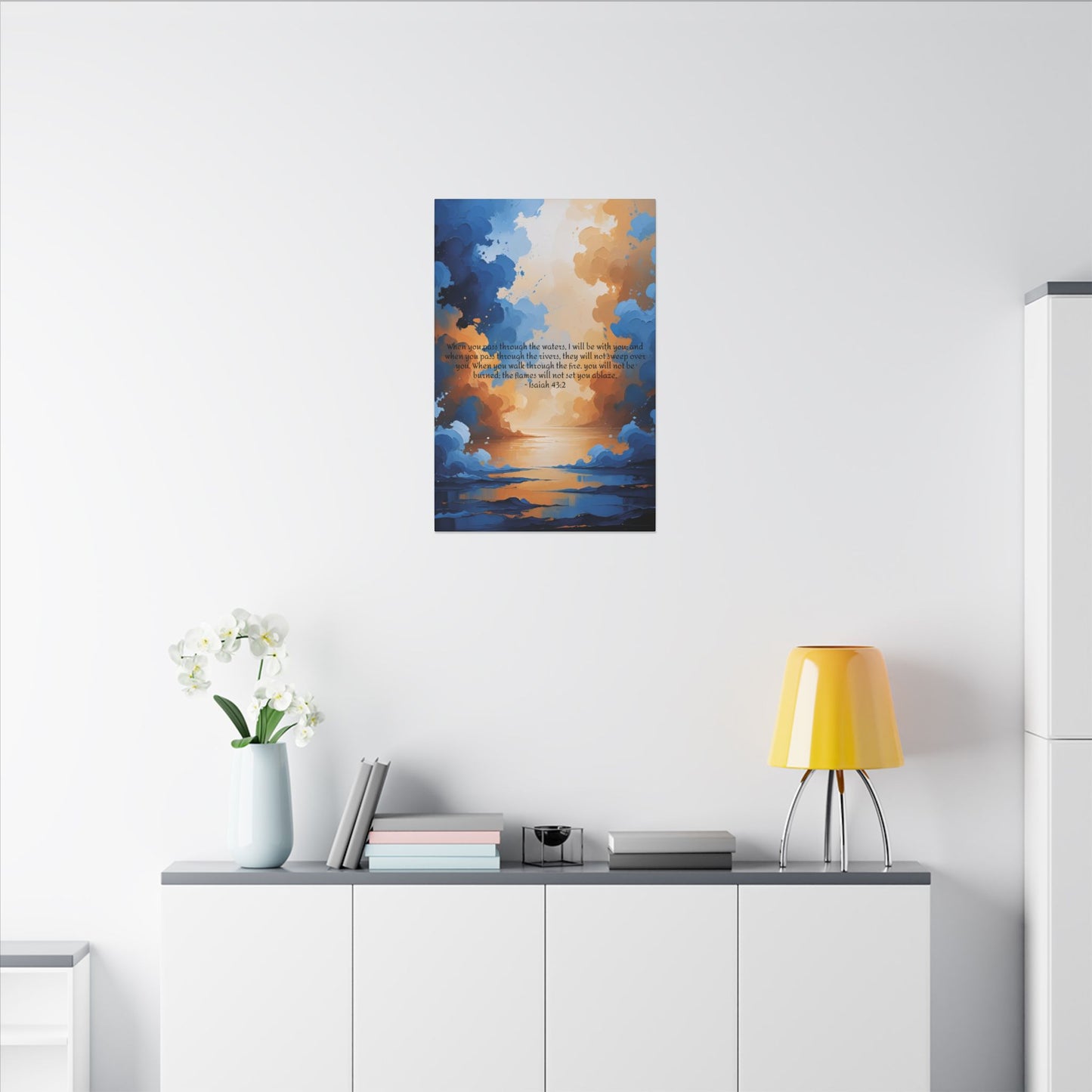 “Through the Fire & Water – Isaiah 43:2 Canvas”