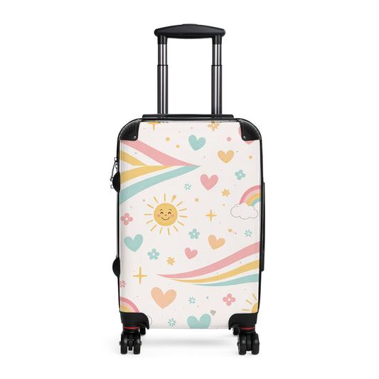 Joyful Steps Kids Carry-On Luggage – Pastel Rainbow Print