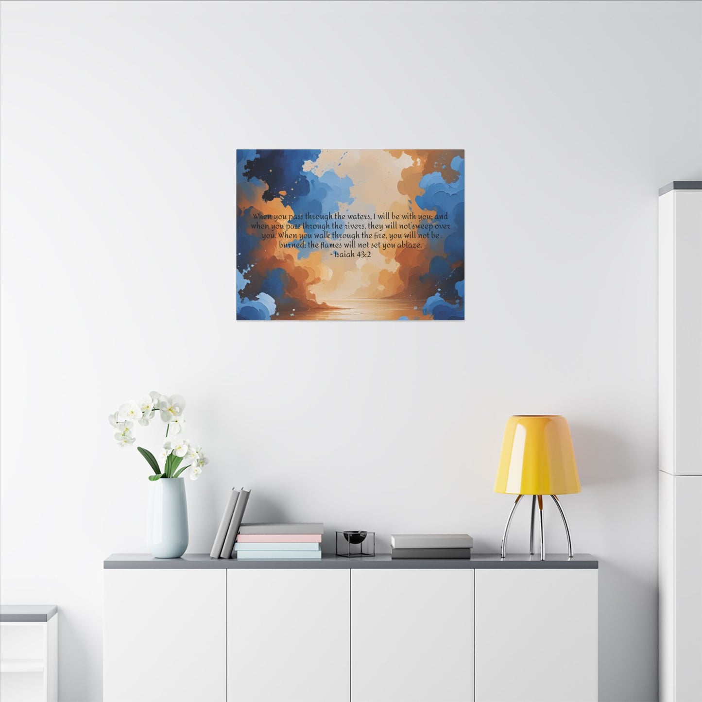 “Through the Fire & Water – Isaiah 43:2 Canvas”