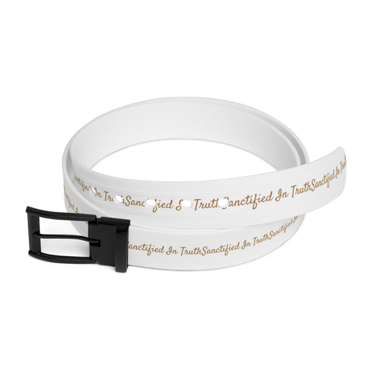 Sanctified In Truth Belt – White & Gold Edition