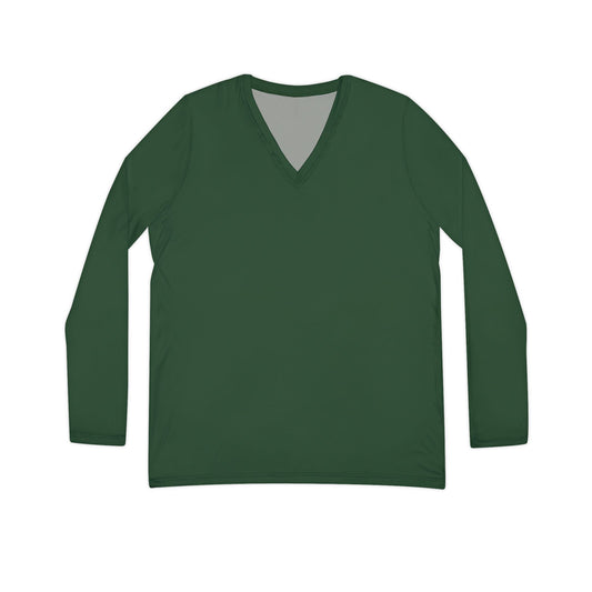Faithful Layers: Women’s Luxe V-Neck – Evergreen