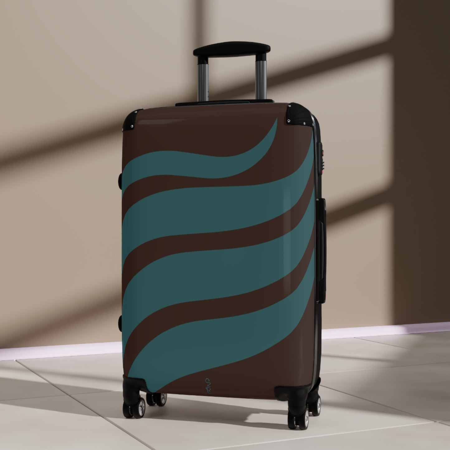 Deep Current Carry-On Luggage – Dark Cocoa + Transformative Teal