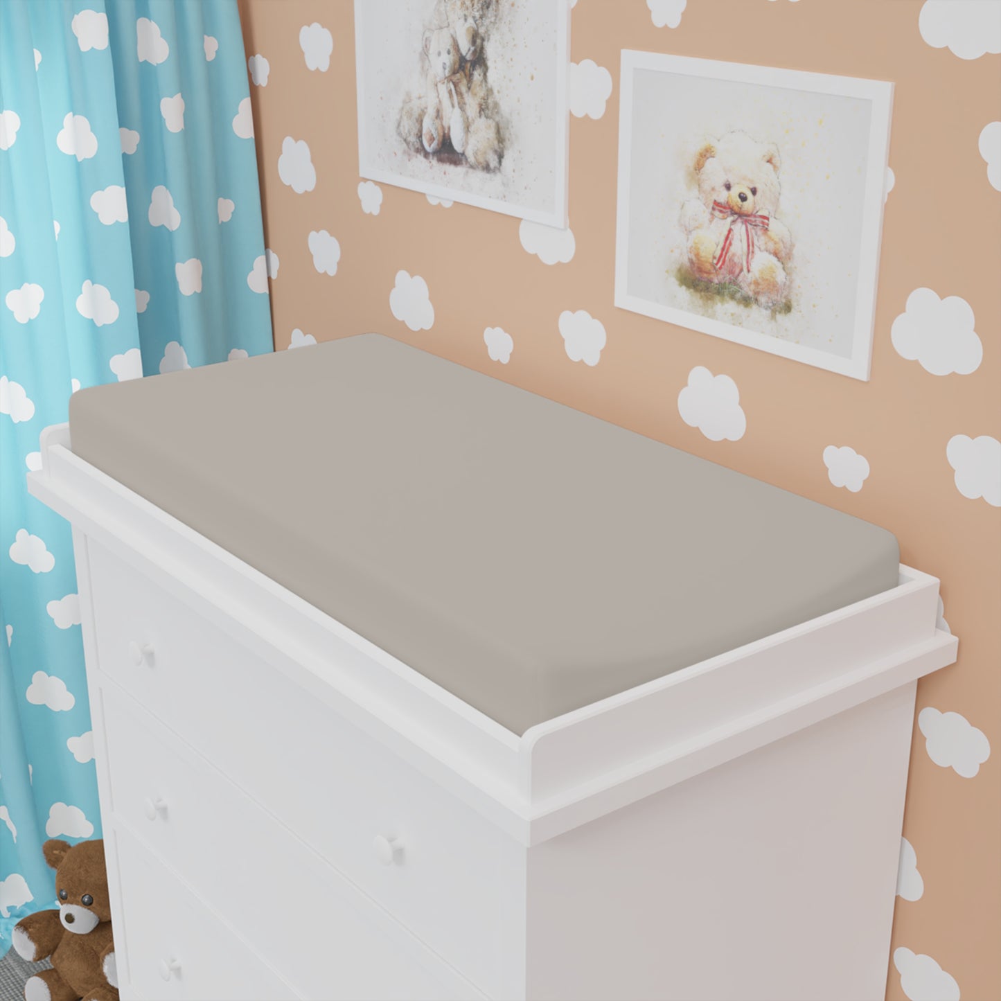 Frozen Echo Changing Pad Cover – Stone Beige Serenity