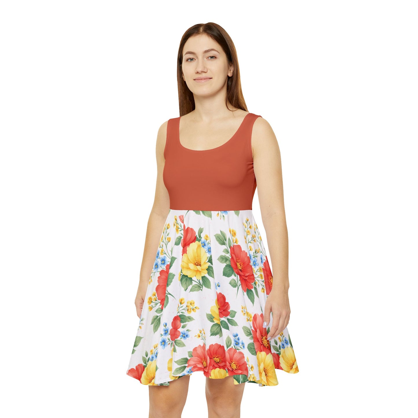 Petal Bloom Sleeveless Skater Dress