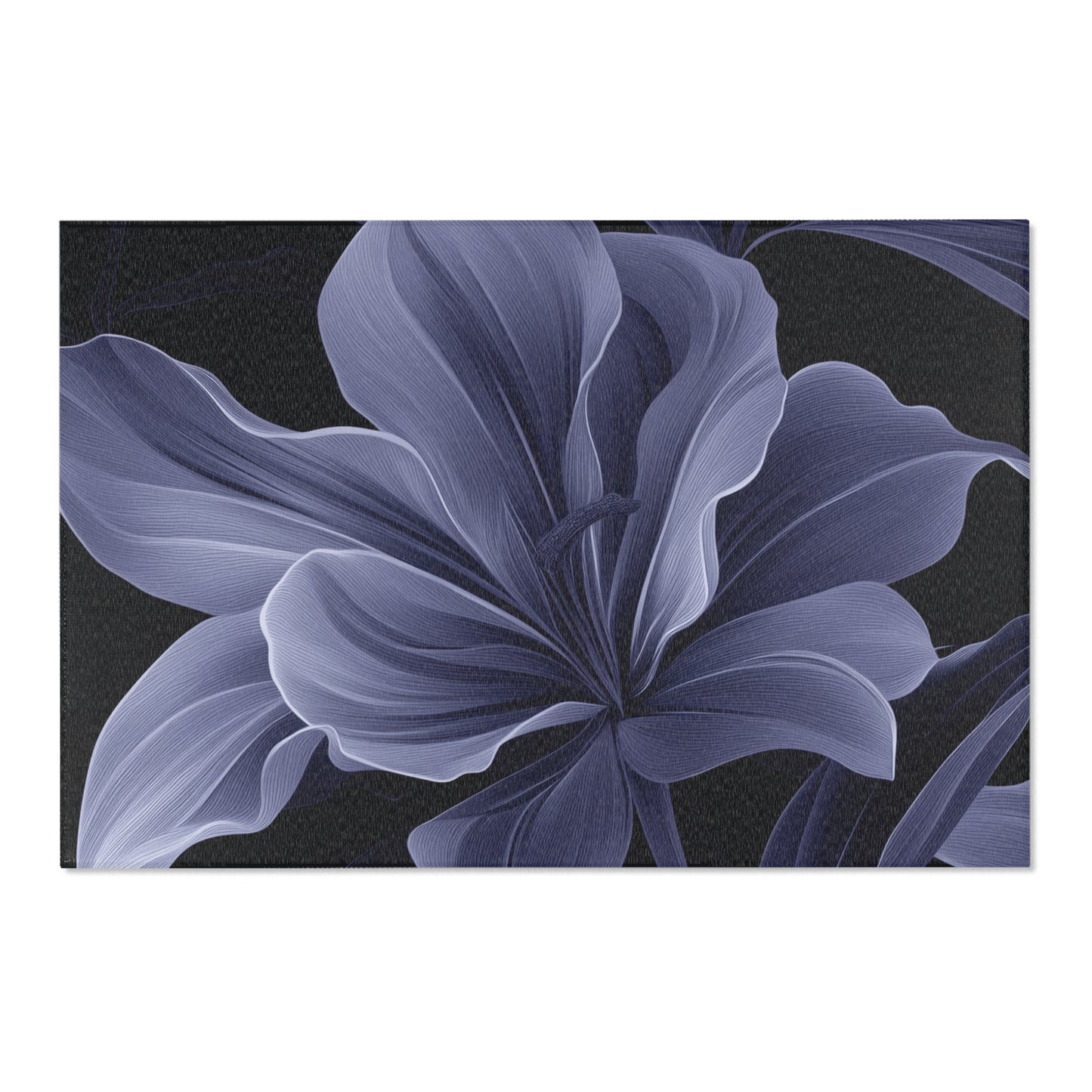 Midnight Bloom Noir Area Rug