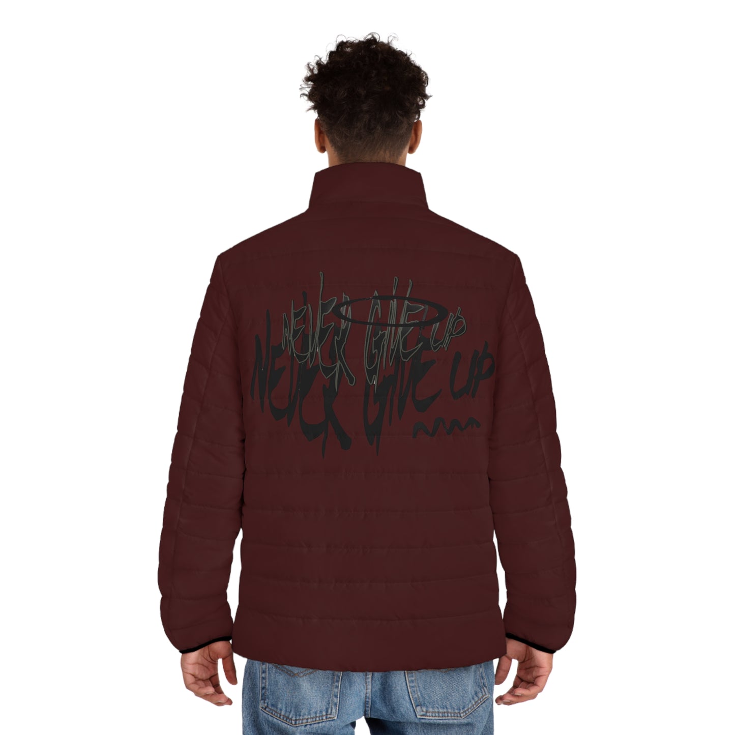 Never Give Up Men’s Puffer Jacket