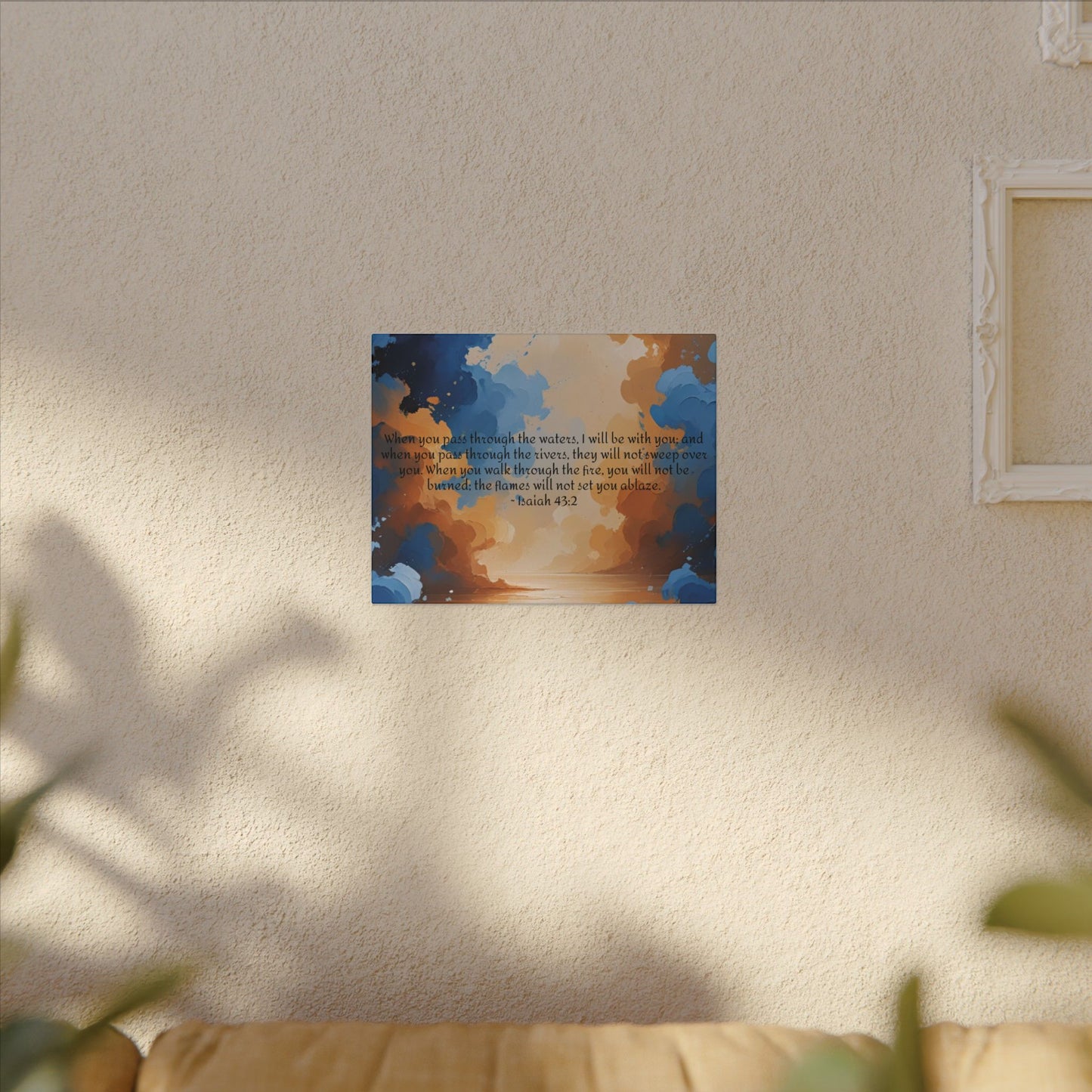 “Through the Fire & Water – Isaiah 43:2 Canvas”