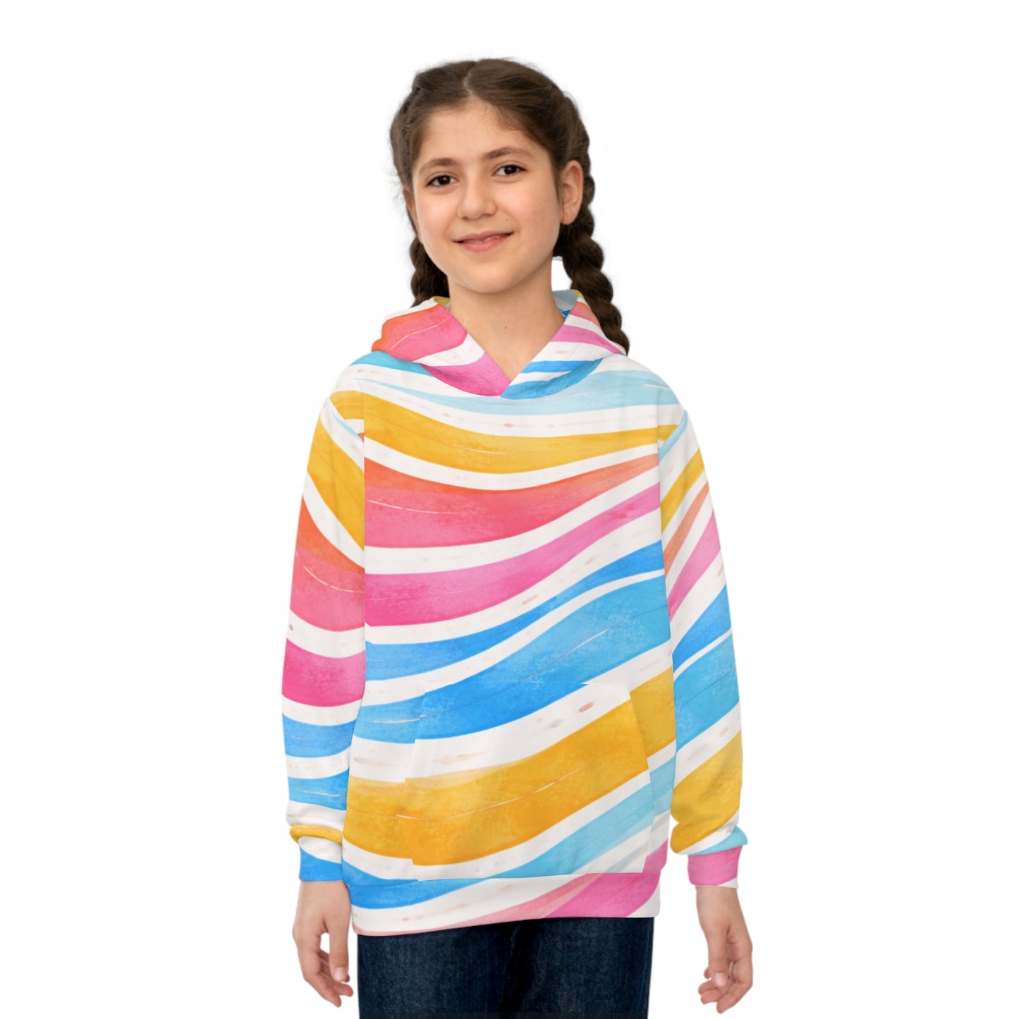 Sunburst Stripe Youth Hoodie (Unisex) | Golden Unfurling