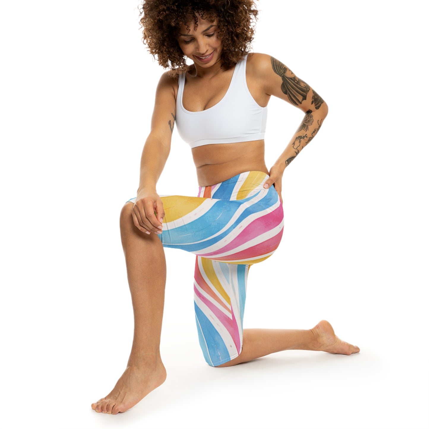 Sunburst Stripe Capri Leggings