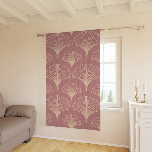 Rose Deco Radiance – Shell Bloom Panel Curtain in Champagne Gold