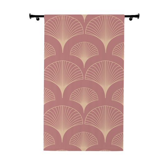 Rose Deco Radiance – Shell Bloom Panel Curtain in Champagne Gold