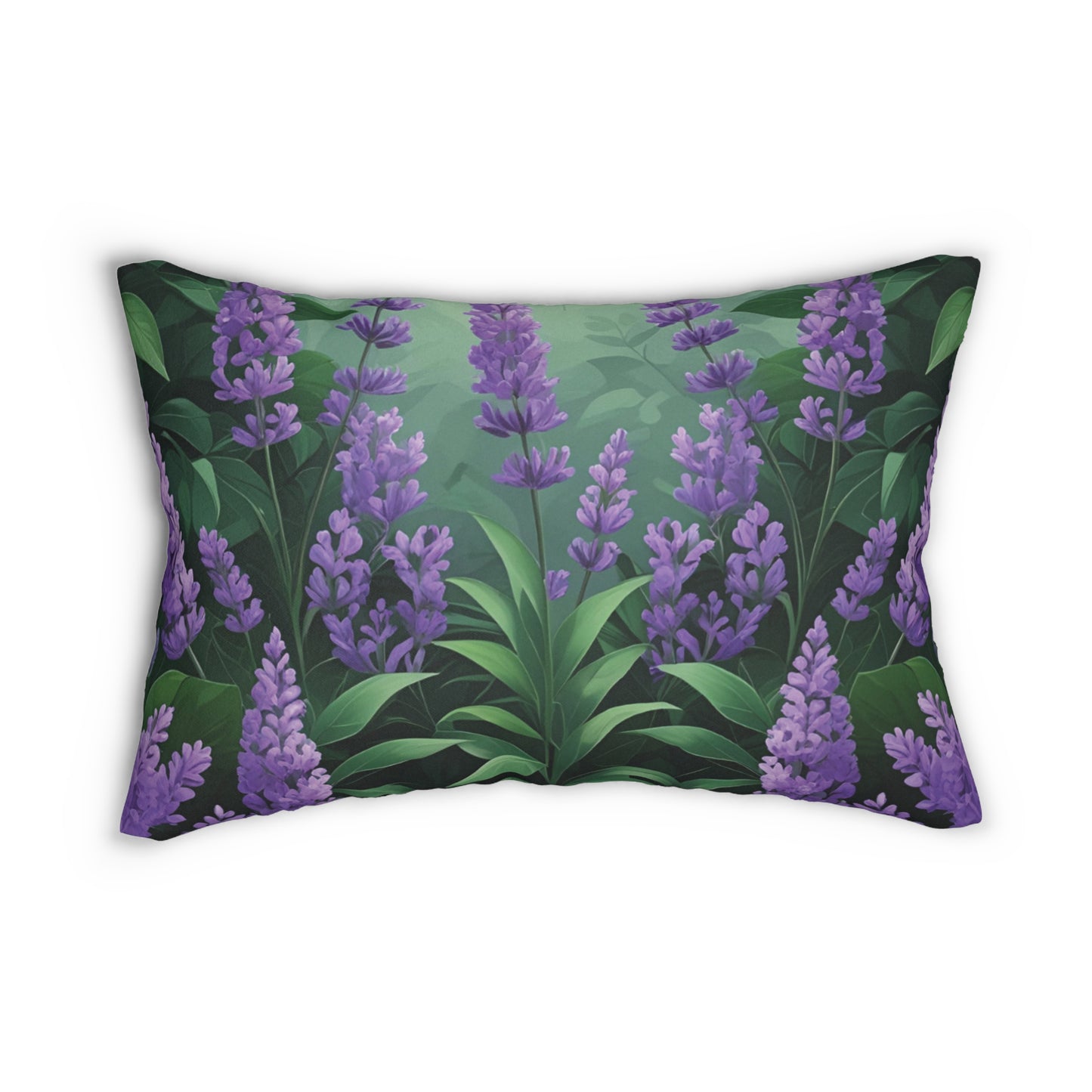 Rest Among the Lavender: Faithful Calm Lumbar Pillow, Lavender Print Cushion, Home Decor, Gift for Garden Lovers, Relaxing Atmosphere Accent Pillow