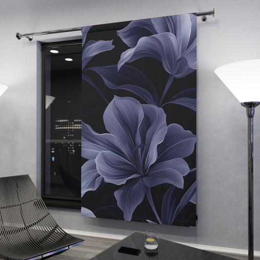 Midnight Bloom Blackout Curtains