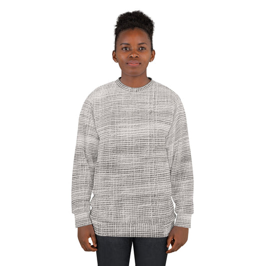 Grayscale Grid Unisex Sweatshirt, Stylish Layering Piece, Perfect for Casual Wear, Gift for Friends, Year-Round Comfort