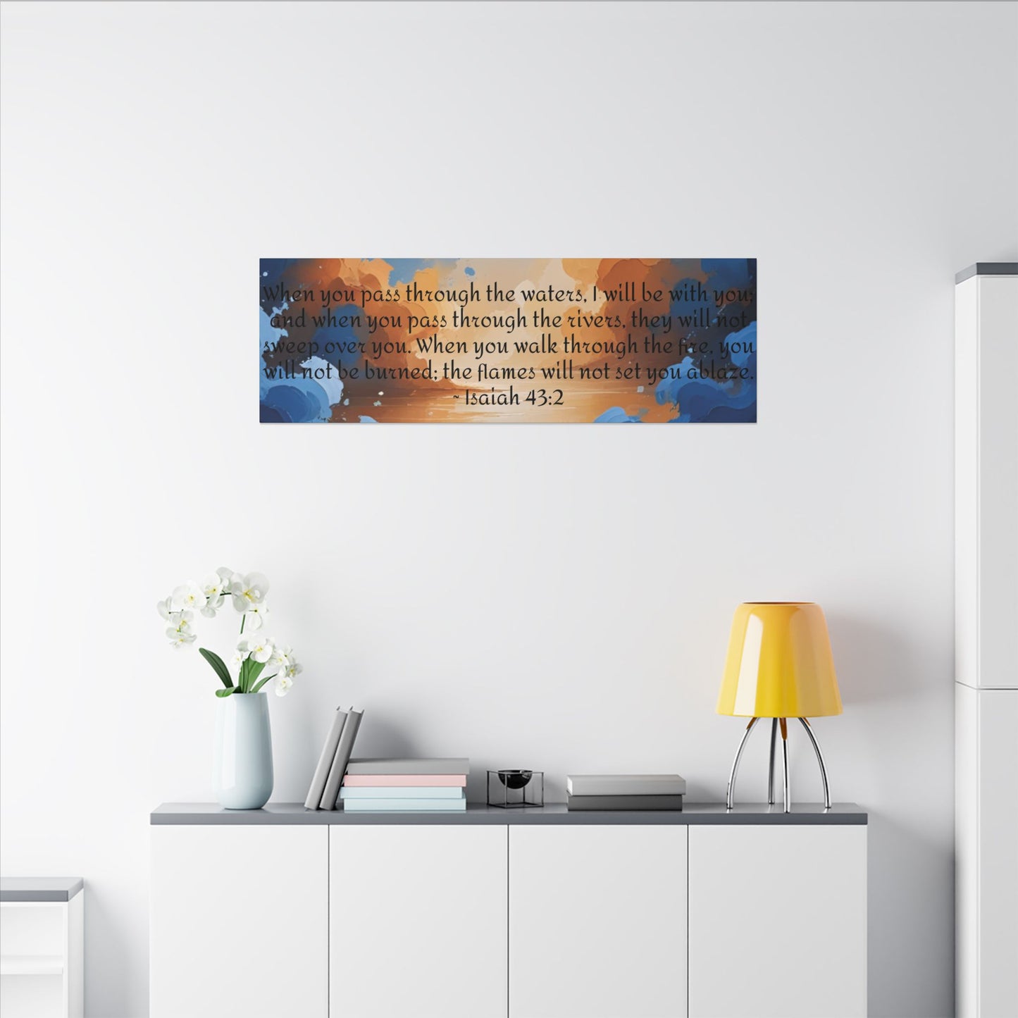 “Through the Fire & Water – Isaiah 43:2 Canvas”