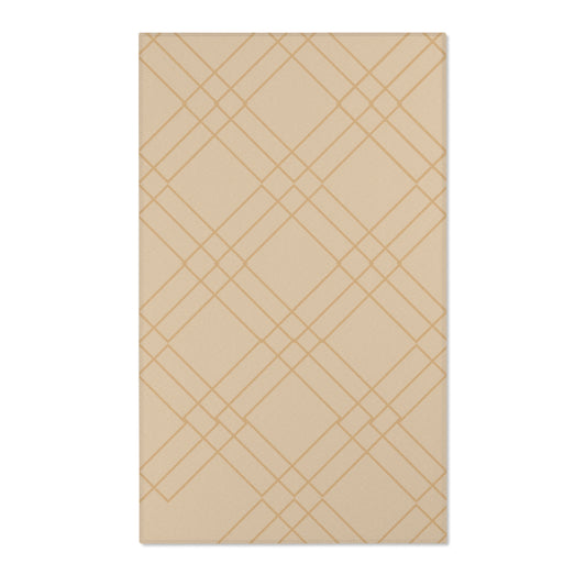 "Divine Order: Diamond Weave Rug – Natural Deco Collection"